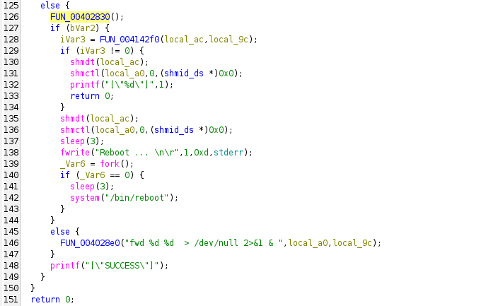 Ghidra: FUN_004144dc reaches FUN_004028e0 fwd execution