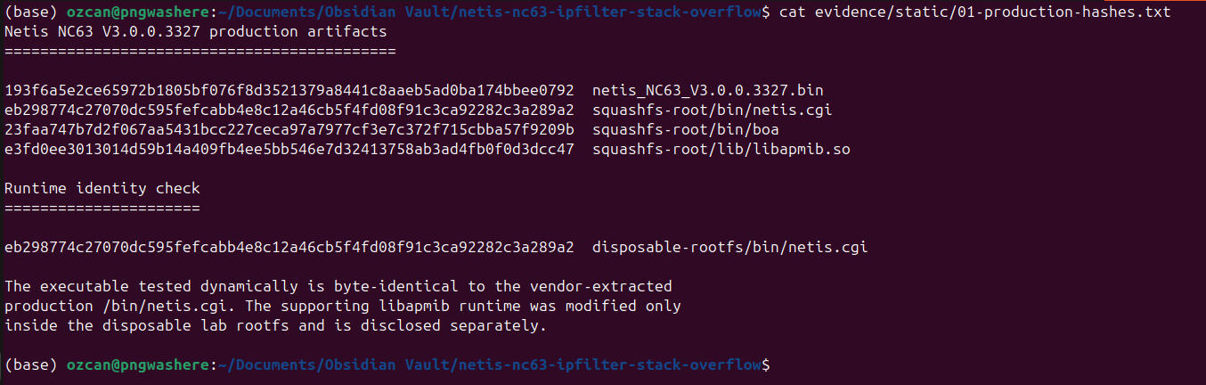 Original production hashes